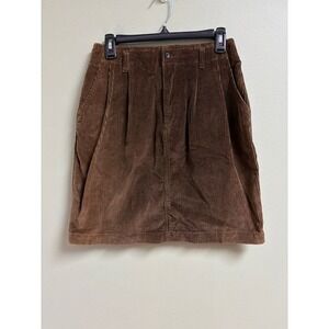 Tweeds Womens Brown Corduroy Skirt Size 12 Vintage Preppy Academia Cotton USA